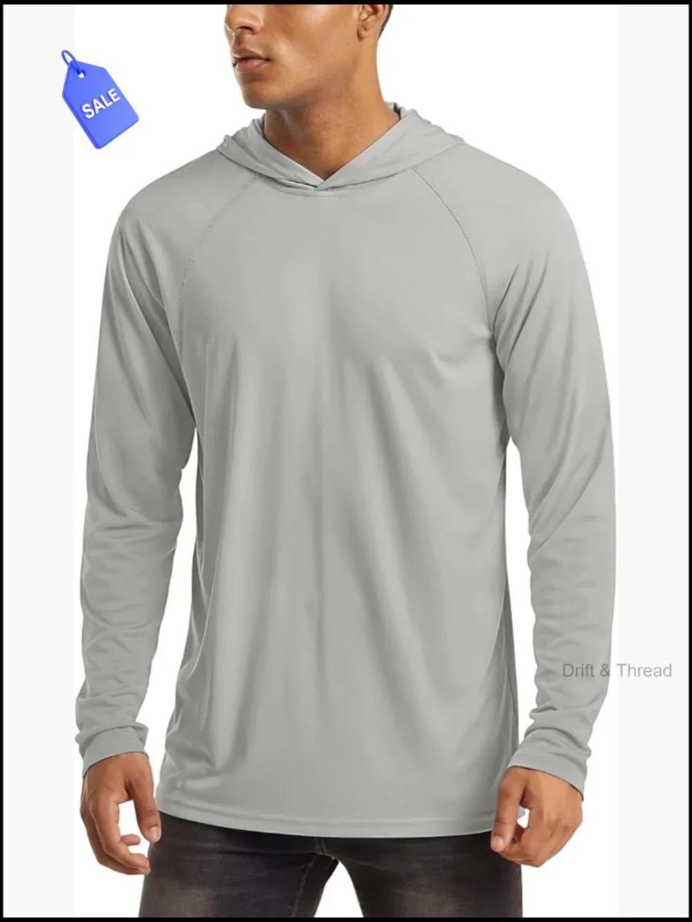 Men's UPF 50+ Long Sleeve Sun Protection Hoodie Rash Guard